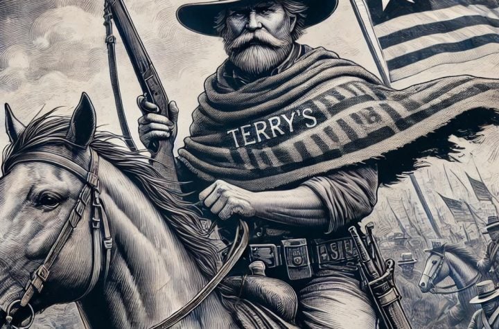 Terry's Texas Rangers ink drawing